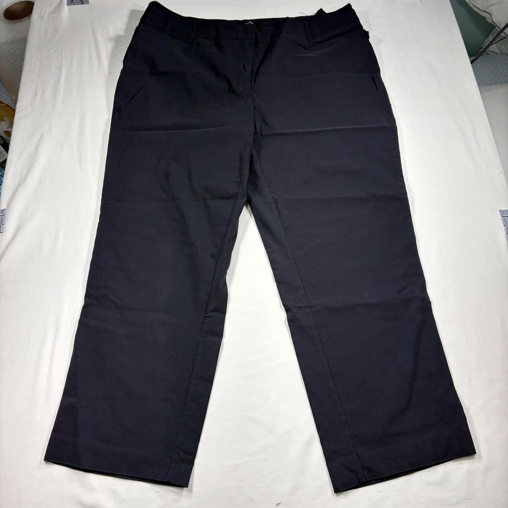Lane Bryant Black Dress Pants Womens 20 Petite Straight Leg Stretch Trousers
